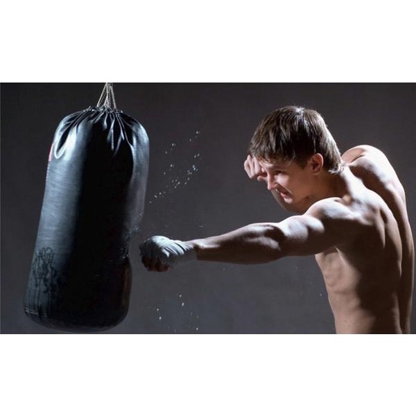 Bao Cát Đấm Bốc Boxing Treo Tường 80cm Nhồi Sẵn Da 3 Lớp Siêu Bền + Tặng Găng Đấm Bốc