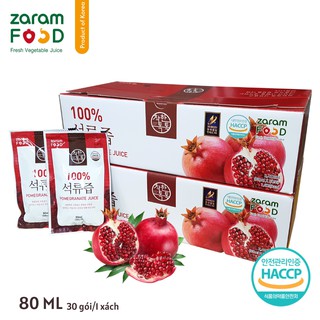 (MUA 1 TẶNG 1) NƯỚC ÉP QUẢ LỰU ZARAM FOOD 80 ML - THÙNG 30 GÓI