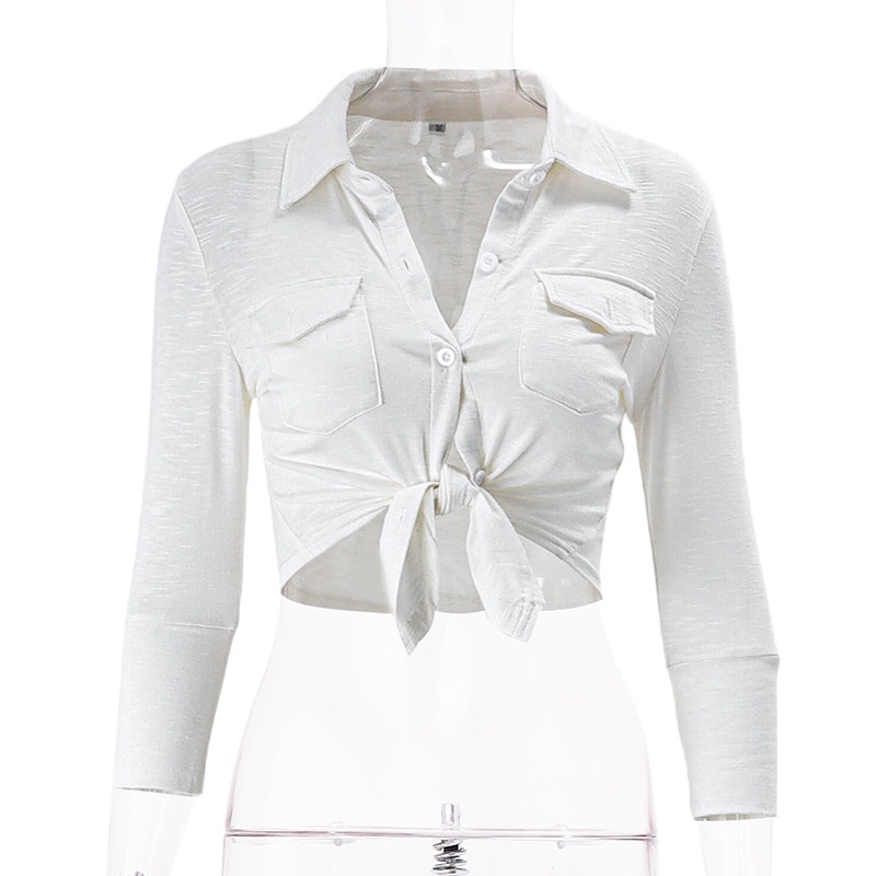 Áo Sơ Mi Dài Tay Phối Nơ Thời Trang Dành Cho Nữ