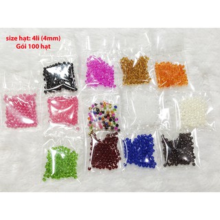 100 cườm nhựa acrylic size 4mm hạt xỏ vòng cute handmade