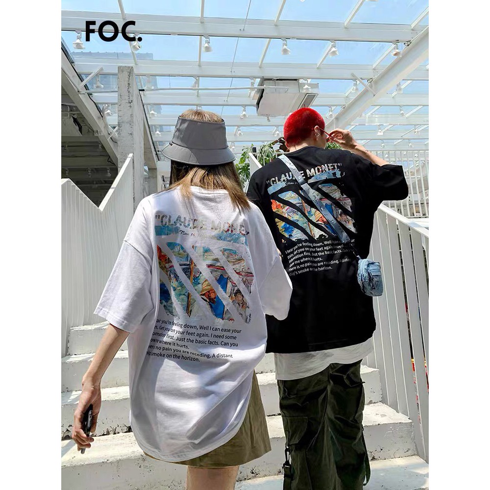 Áo Thun FOC CLAUDE MONET Unisex Tay Lỡ Form Rộng MH.SHOPEE | BigBuy360 - bigbuy360.vn