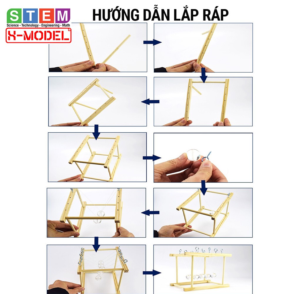 Đồ chơi sáng tạo STEM mô hình con lắc newton gỗ ST95 XMODEL cho bé Đồ chơi trẻ em DIY |Giáo dục STEM, STEAM