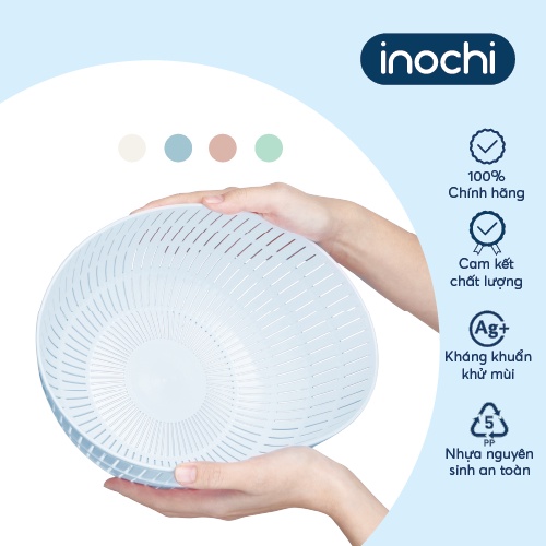 Bộ thau rổ đa năng Inochi - Yoko 23 cm màu Xanh/Hồng/Ghi