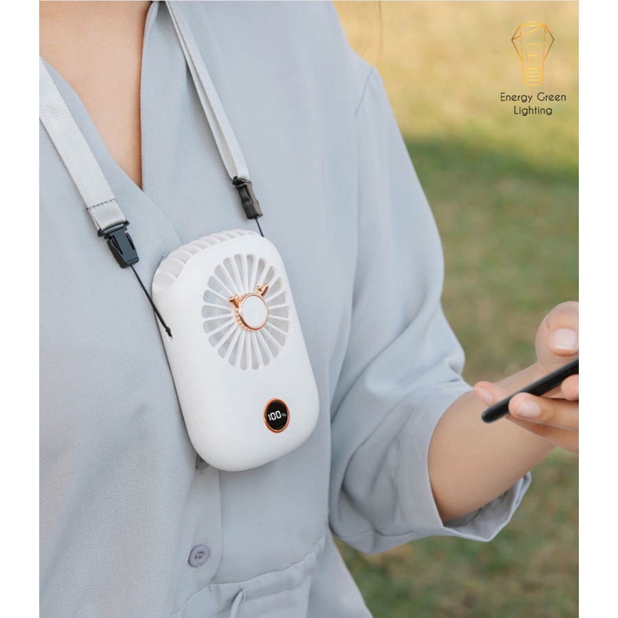 Quạt Đeo Cổ Thời Trang Cao Cấp Energy Green Lighting RPH-F20 - Dây Đeo Tiện Lợi - Bảo Hành 12 Tháng