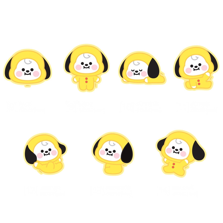 Miếng dán trang trí hình nhân vật BT21 BTS dễ thương