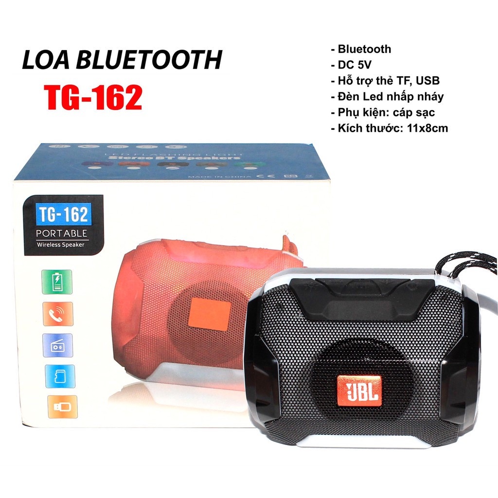 [Mã ELHACE giảm 4% đơn 300K] Loa bluetooth mini giá rẻ TG162, blutooth không dây âm thanh cực chất, hiệu ứng đèn LED