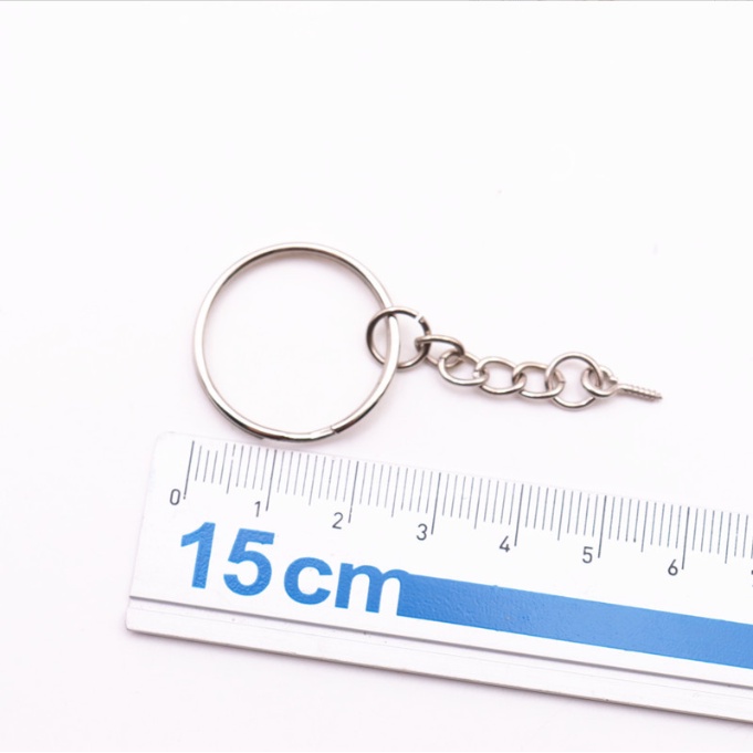 Tui 100 vòng sắt gắn sẵn móc ren nhọn thích hợp gắn tượng đất sét, mô hình nhựa làm móc khóa, DIY