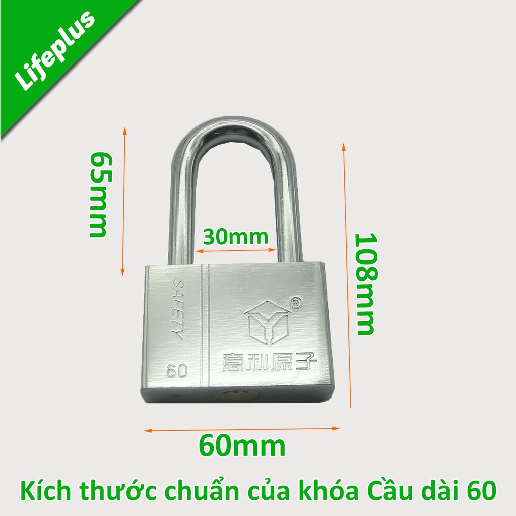 Khóa còng dài chìa muỗng thép trắng không gỉ Eeli YL