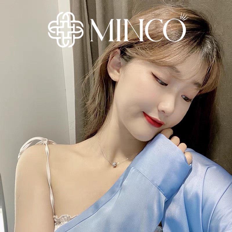 Dây chuyền nữ forever young Minco Accessories vòng cổ nữ màu gold 18k mặt trụ đính full đá phụ kiện trang sức xinh DT49