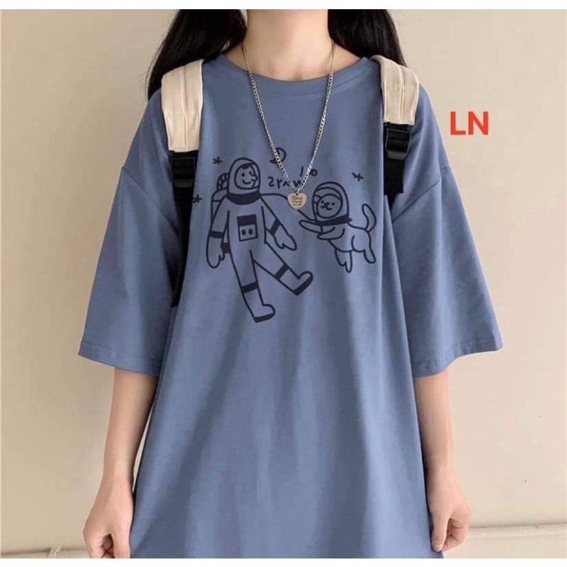 Áo phông vẽ phi hành gia và cún DA6
