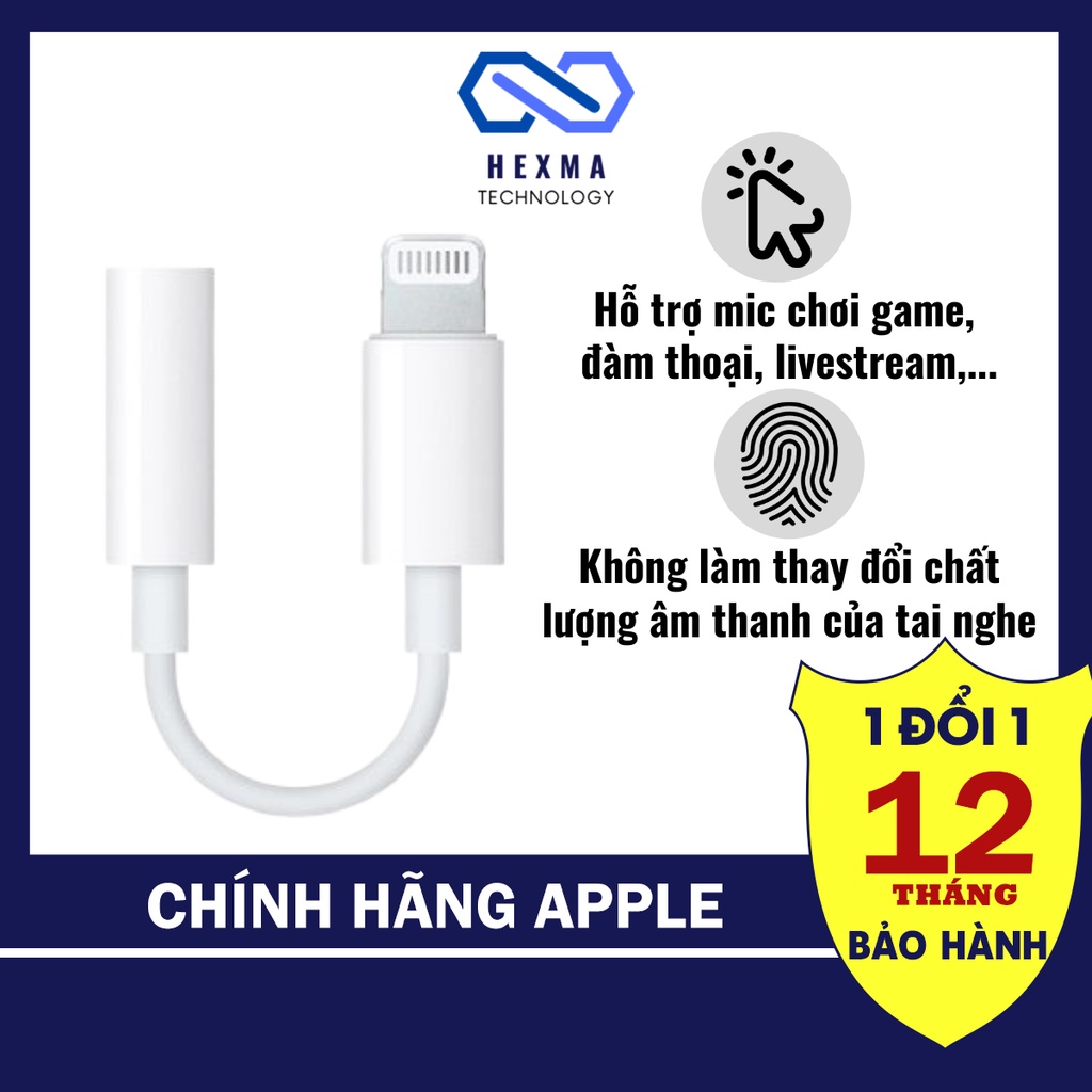 Jack chuyển đổi tai nghe Ip chính hãng BH 12 tháng - Cổng chuyển đổi tai nghe lightning sang 3.5mm
