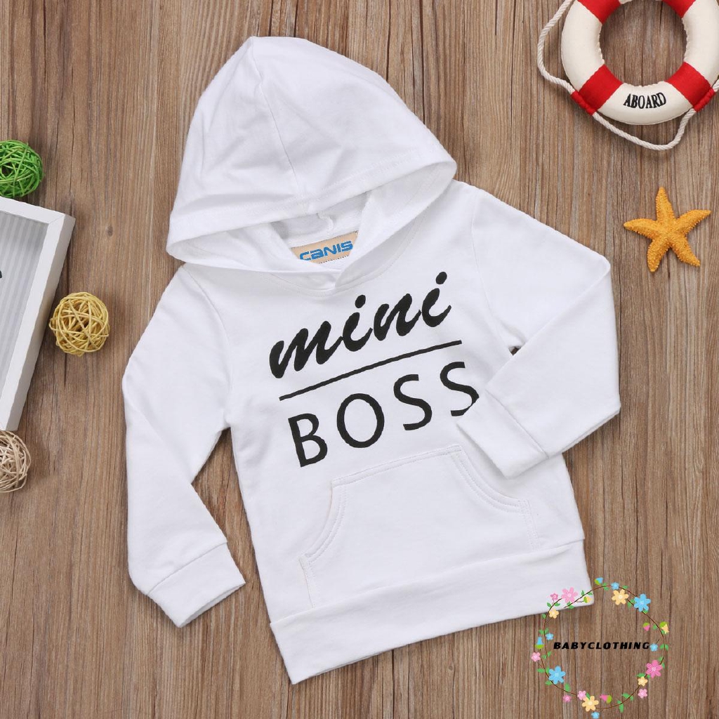 Áo hoodie hoạ tiết chữ Mini Boss dễ thương dành cho bé 0-5 tuổi