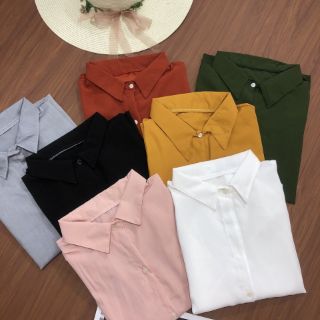 Áo sơ mi trơn( ảnh thật)