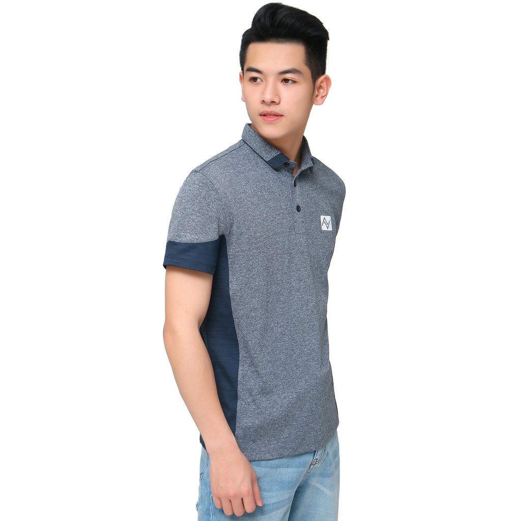 [Mã BMBAU50 giảm 7% đơn 99K] Áo polo nam cộc tay có cổ Narsis D9008 màu xanh ghi