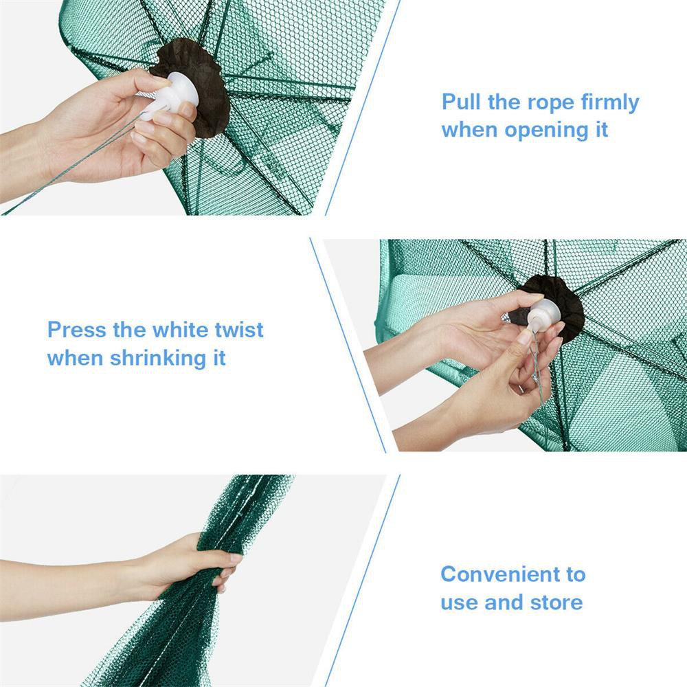 Lưới Đánh Bắt Cá Tự Động 4/6/8/12/16 Lỗ Chất Liệu Nylon Có Thể Gấp Gọn Tiện Dụng