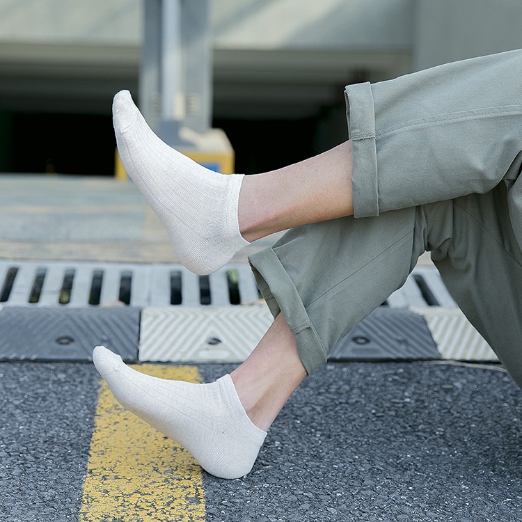 Tất đơn sắc cổ thấp đi giày lười Toroshoes Mã T6 100% cotton (7 Màu)
