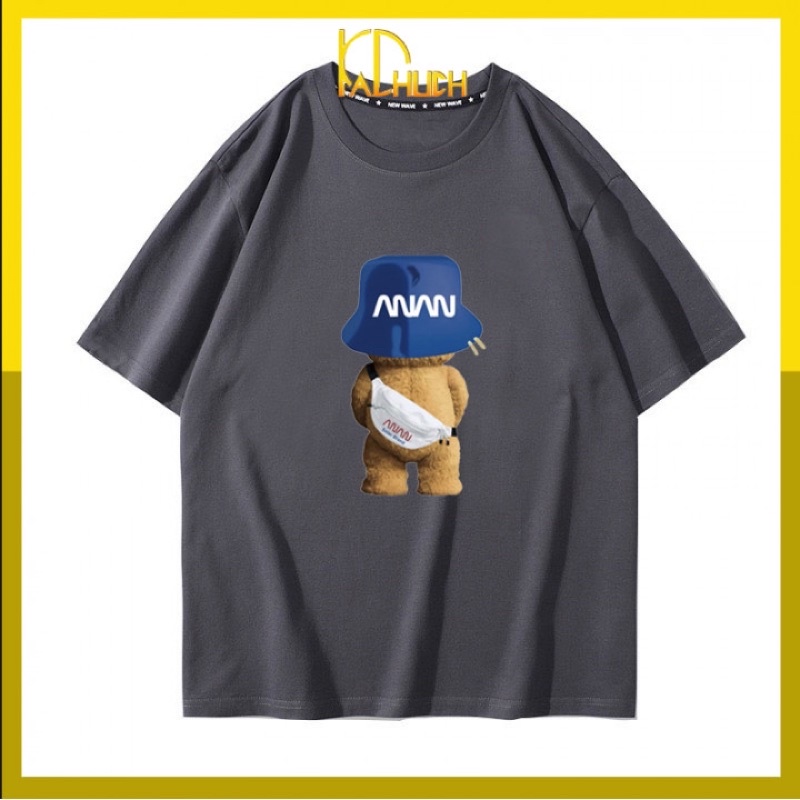 Áo thun tay lỡ form rộng in gấu NASA vải cotton dày dặn chuẩn bán shop