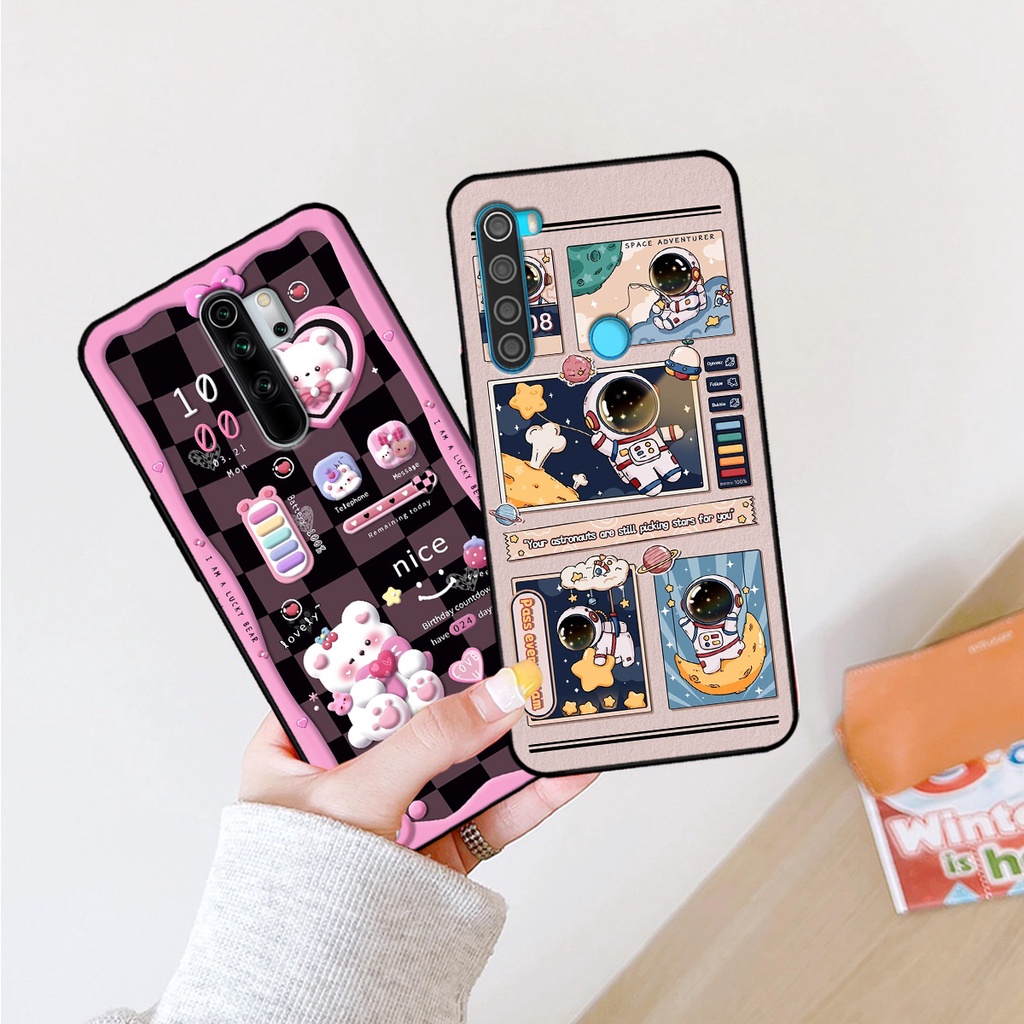 Ốp lưng Xiaomi Redmi Note 8 / Note 8 Pro hình gấu, vũ trụ ngân hà chibi. ốp chống sốc bền đẹp