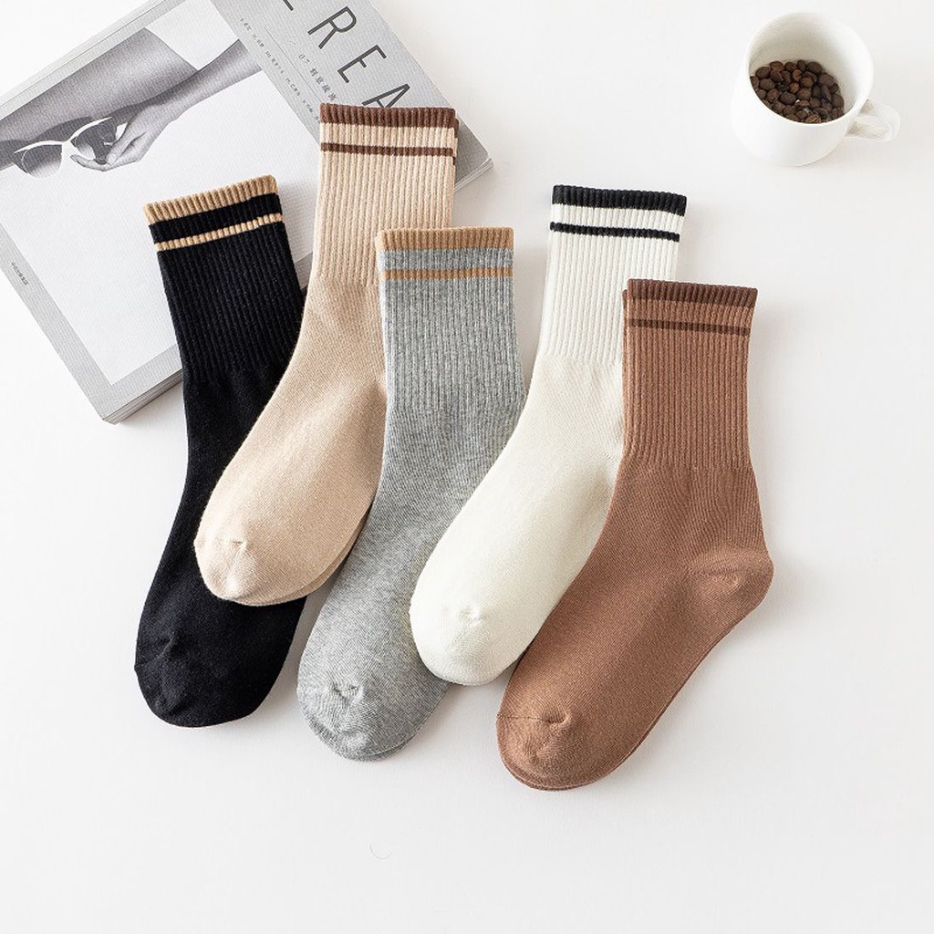 Đôi vớ cổ ngắn vừa bằng cotton mềm tùy chọn màu sắc thời trang thu đông giữ ấm cho nam và nữ