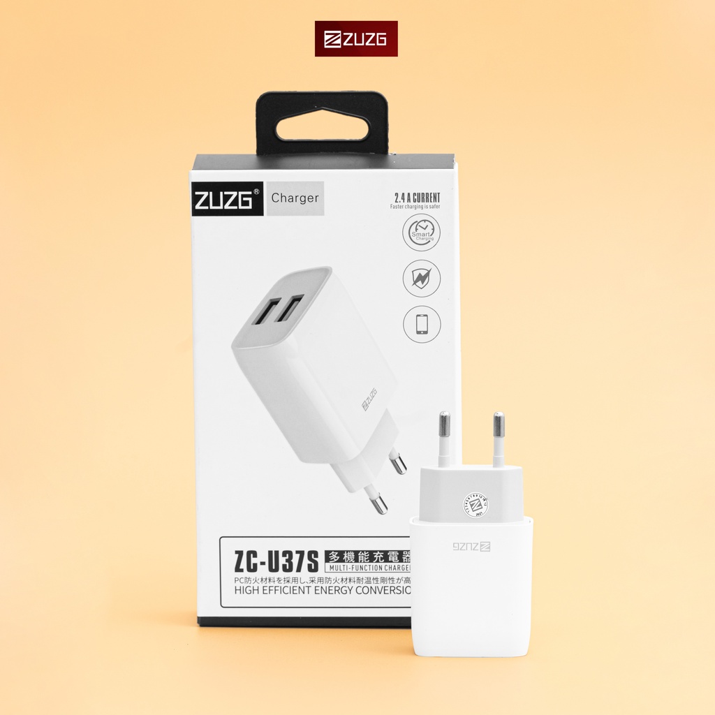 Củ sạc 5V-2.4A sạc ra USB kép U37S A1 - Hàng chính hãng ZUZG