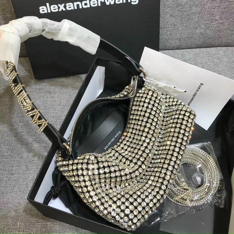 Túi xách dư tiệc cao cấp Alexander Wang đính đá size 18 ( Đá Khâu Chư Không Dán )