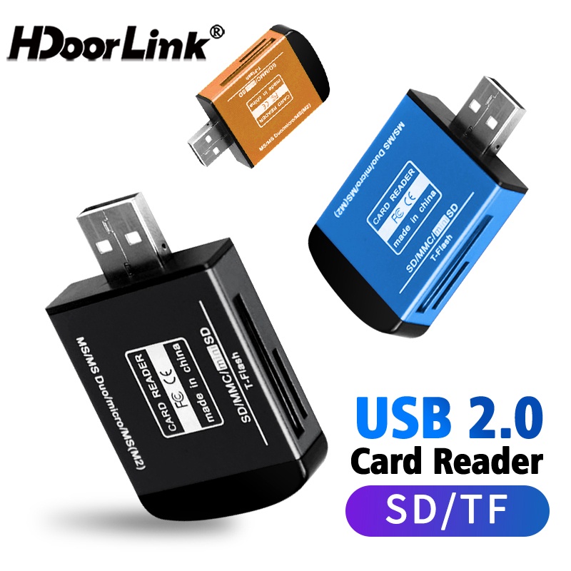 Đầu đọc thẻ nhớ HdoorLink USB 2.0 tốc độ cao 4 trong 1 SD TF T-Flash | BigBuy360 - bigbuy360.vn