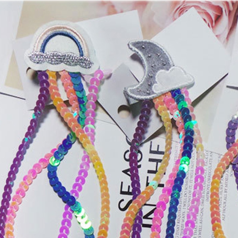 Kẹp Tóc Chống Trượt Đính Kim Sa Hình Sao Băng Dễ Thương Dành Cho Bé Gái