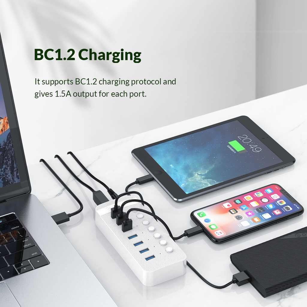 Bộ chia USB HUB 10 cổng USB 3.0 với các công tắc Orico CT2U3-10AB