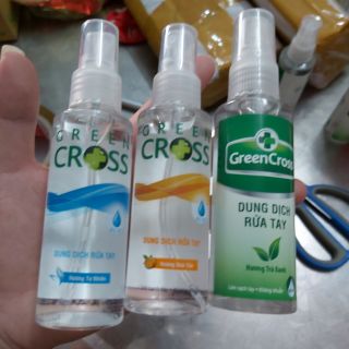 Có sẵn Nước rửa tay khô green cross dung dịch 100ml và 250ml