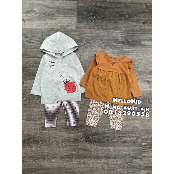 B418 - Bộ carter da cá quần legging bé gái