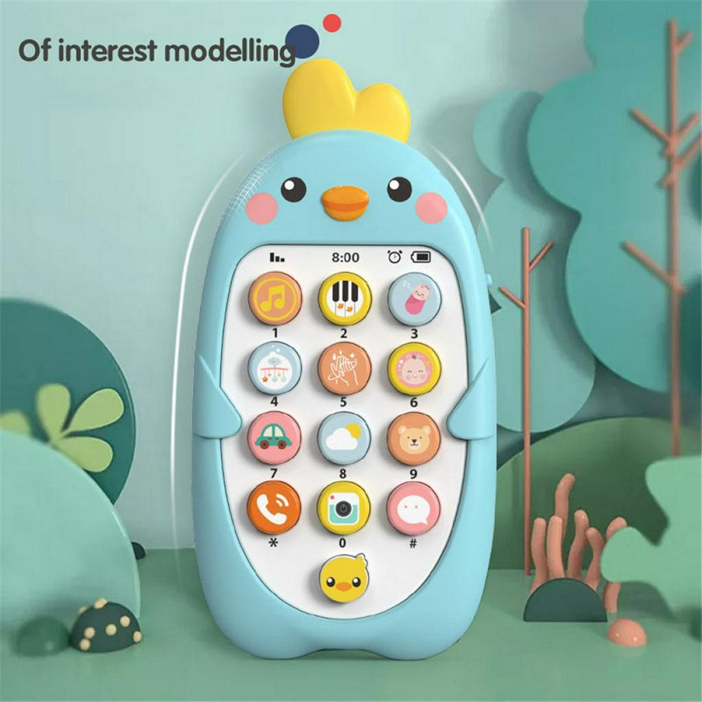Đồ chơi điện thoại hình gà con dễ thương cho bé - Điện thoại phát nhạc, chất liệu nhựa ABS an toàn cho bé - Time365