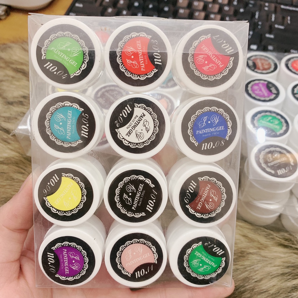 Set Gel Vẽ 12 Màu Chuyên Dụng Cho Thợ Nail