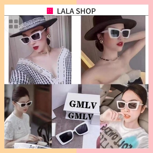 Mắt Kính Mát Nữ Gọng Trắng đen Kính Mắt Mèo Vuông Hot Trend 2022