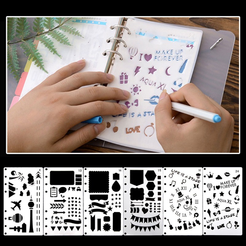 （ruler） Bullet Journal Stencil Plastic Planner DIY Craft Drawing Template Diary Decor A6