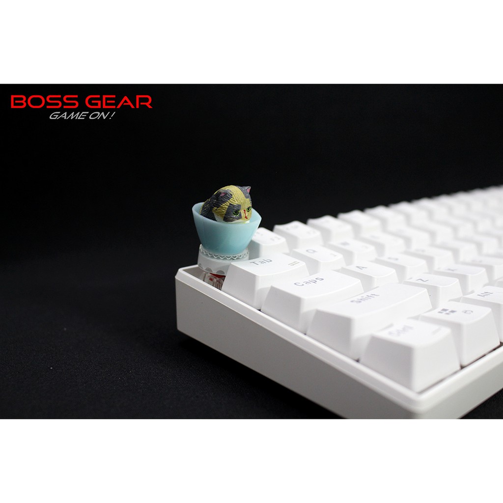 Keycap lẻ hình Mèo con trong ly siêu dễ thương Cat in Cup( Keycap Artisan )