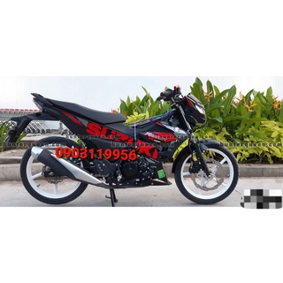 Tem rời raider đen, tặng kèm set logo, tem 3 lớp không bay màu