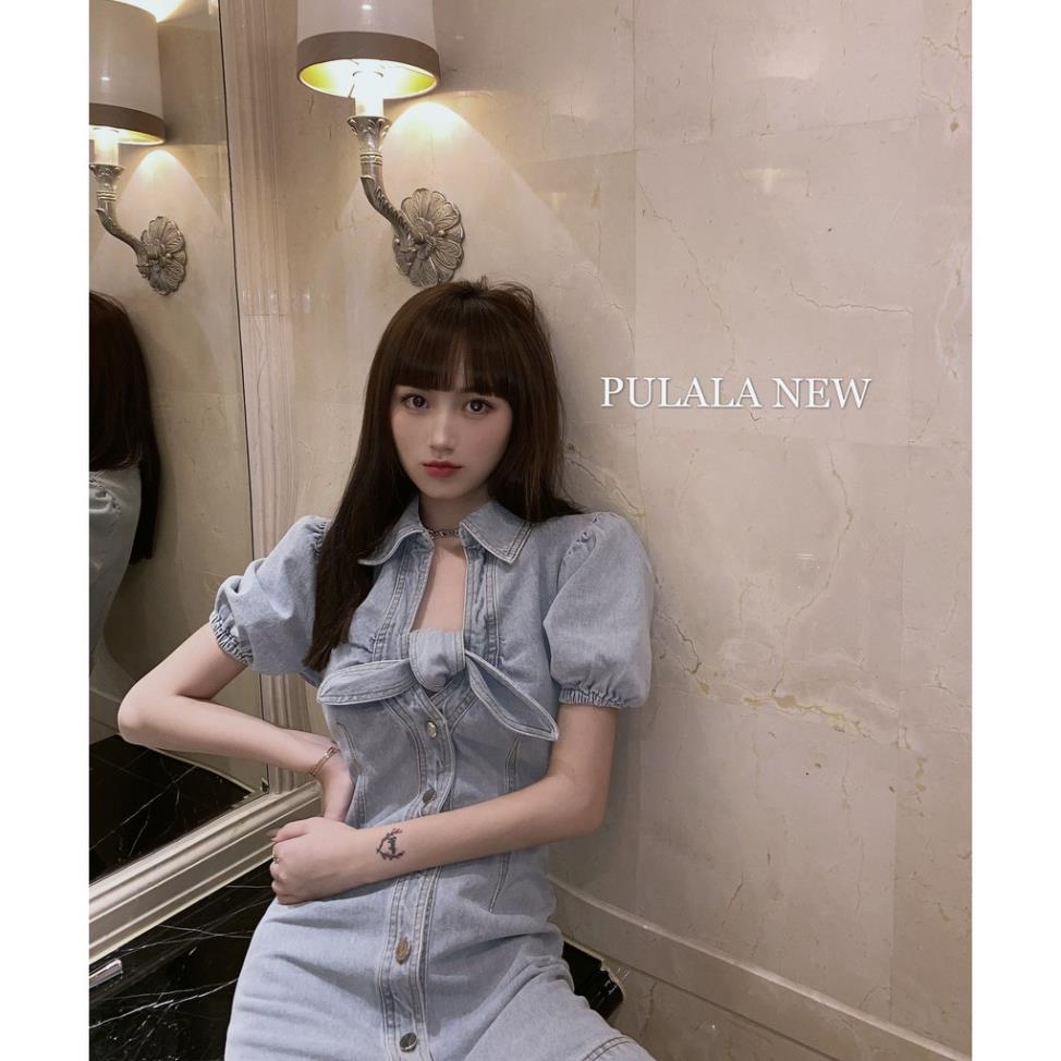 Đầm jeans thắt nơ cá tính