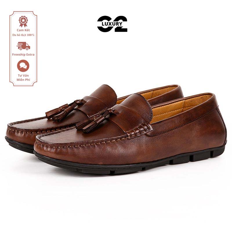 Giày lười nam Luxury dáng Moccasin Shoes BL09-1 giày da cao cấp chống trơn trượt nhiều size