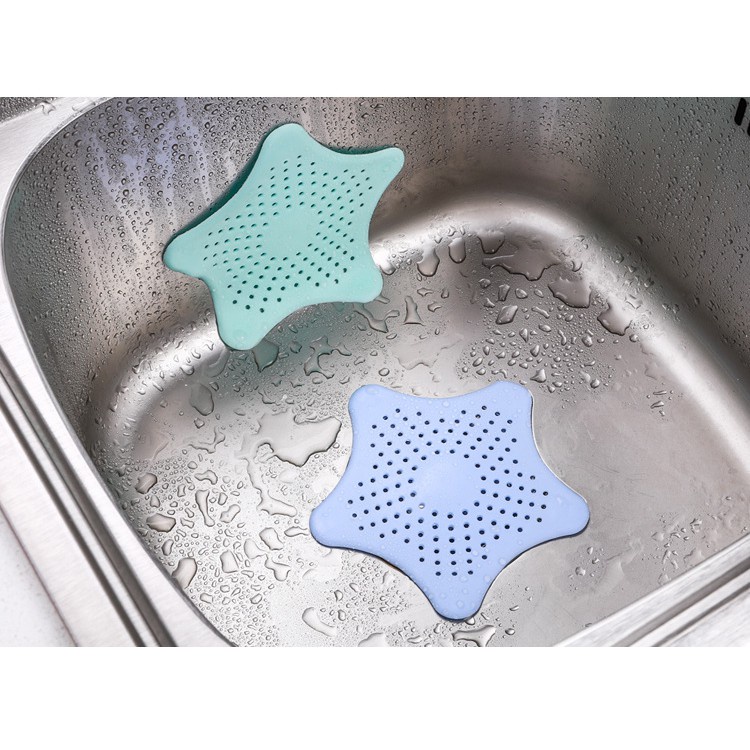 Miếng lọc chặn rác bồn rửa chén hình ngôi sao biển, nắp chặn thức ăn chống tắc nghẽn bồn rửa chén hít chân không