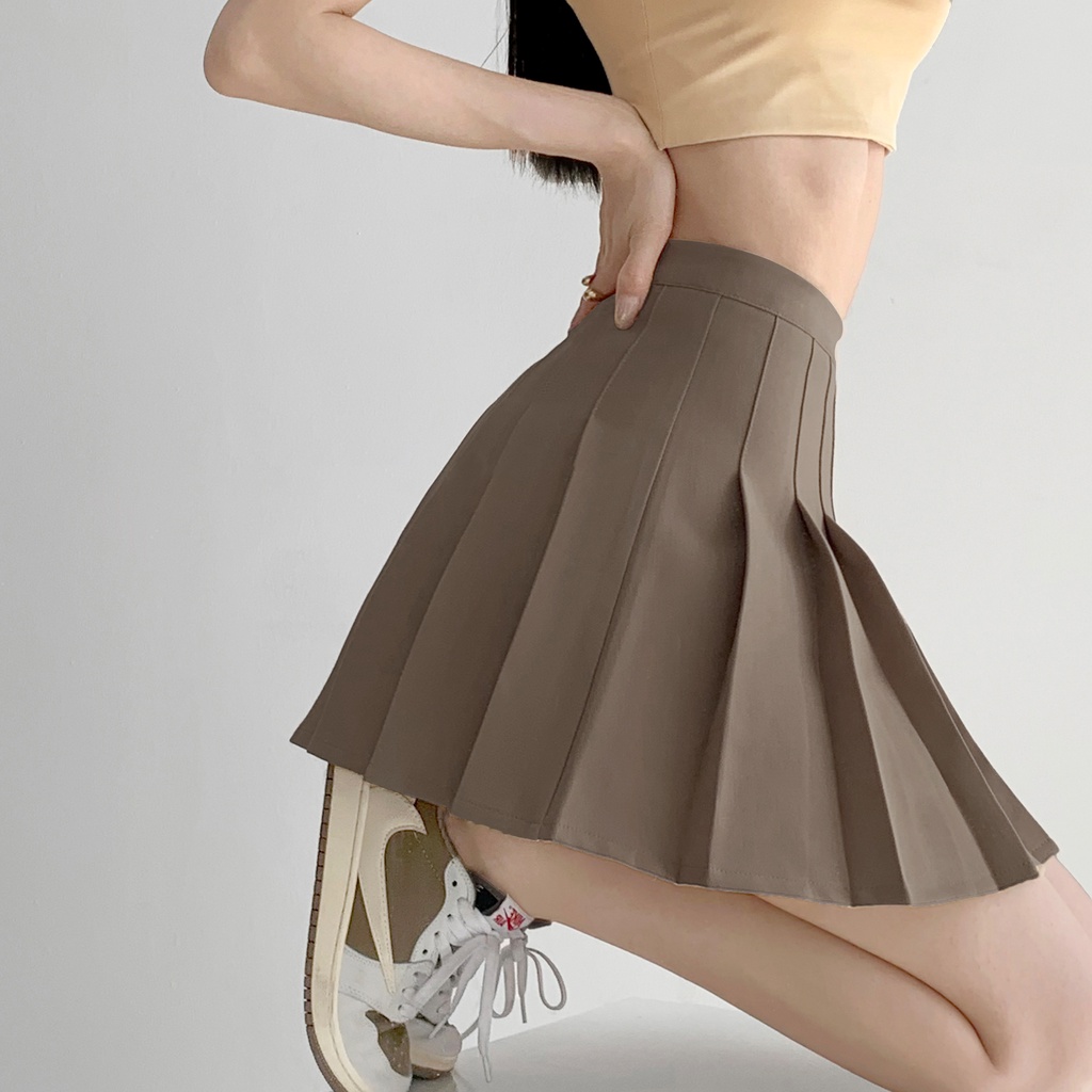 Chân váy SUXI dáng chữ A lưng cao xếp ly thời trang mùa hè xinh xắn dành cho nữ