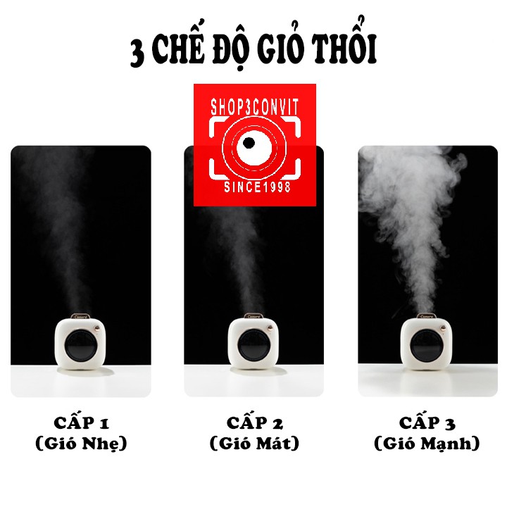 Quạt đeo cổ mini thời trang phong cách retro camera