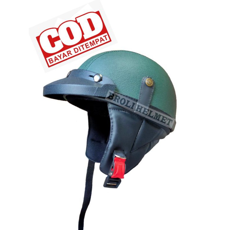 Mũ Bảo Hiểm Cho Thú Cưng Màu Xanh Lá Quân Đội/bogo/Mũ Bảo Hiểm Vespa retro