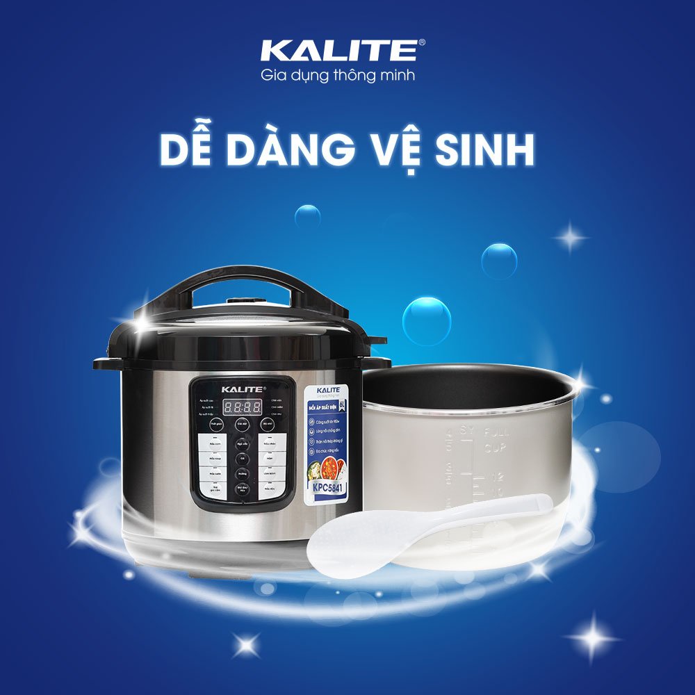 Nồi áp suất điện Kalite KPC5841- Phủ chống dính, 11 chế độ nấu nướng - Bảo hành chính hãng 12 tháng