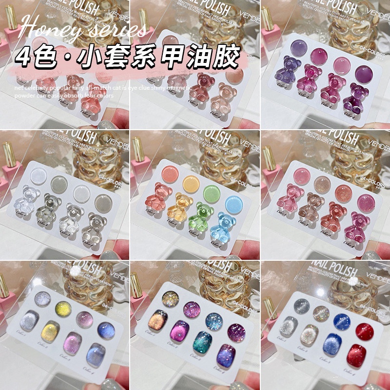 Set sơn gel VENDEENI - Set 4 chai 15ml tặng kèm bảng màu