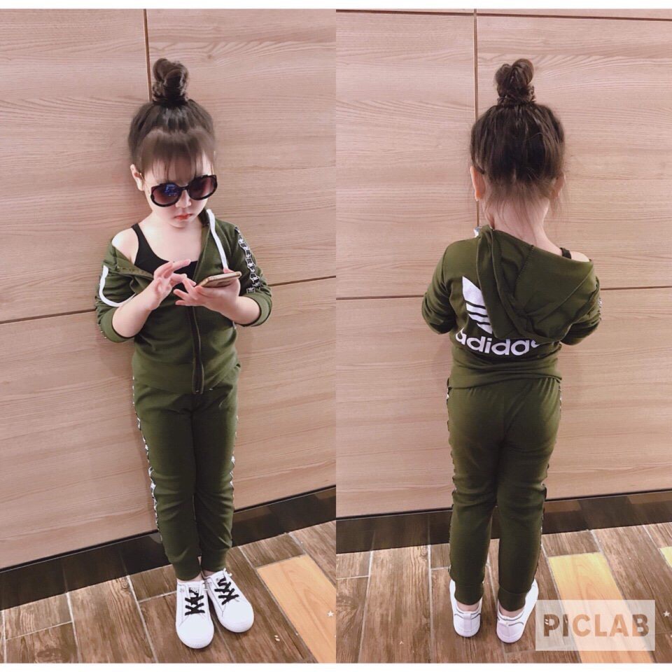 Set thể thao adidas phong cách hàn quốc cho bé trai bé gái từ 20-35kg