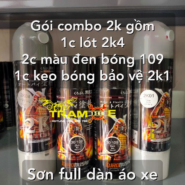 GÓI COMBO SƠN SAMURAI MÀU ĐEN BÓNG 2K1 TÙY CHỌN SƠN DÀN ÁO HOẶC DÀN CHÂN