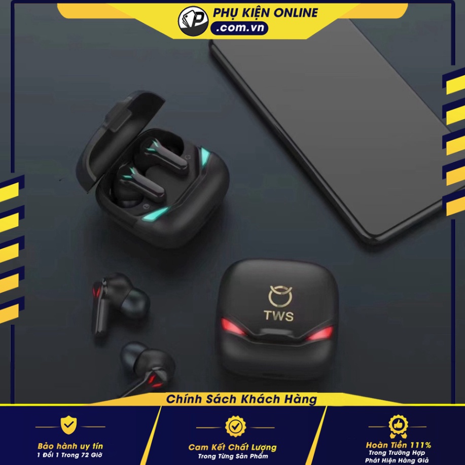 Tai nghe không dây Gaming HQ10 Bluetooth 5.0 TWS chuyên dụng cho game thủ Bass mạnh mẽ Độ trễ cực thấp khi chơi game ;