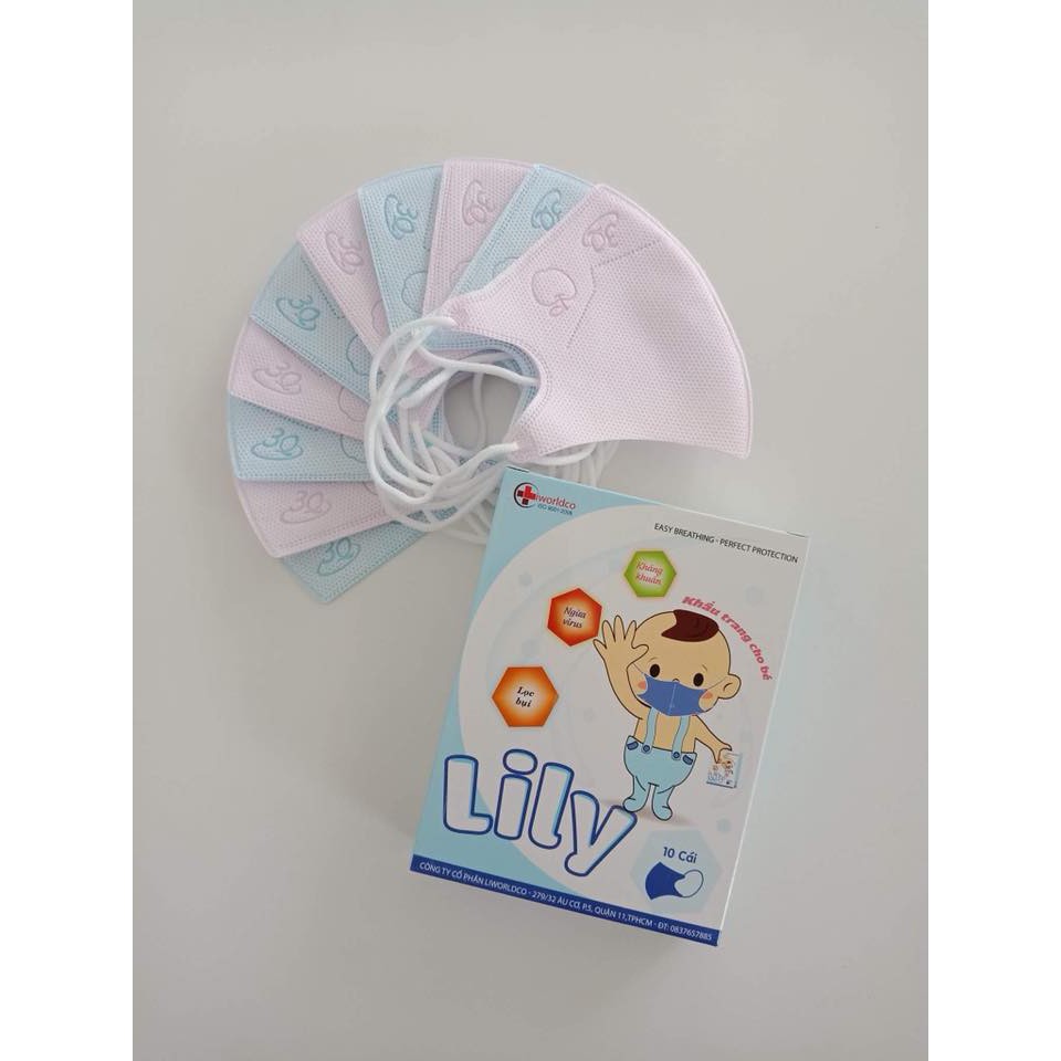Khẩu Trang Y Tế Lily Cho Bé - Hộp 10 cái