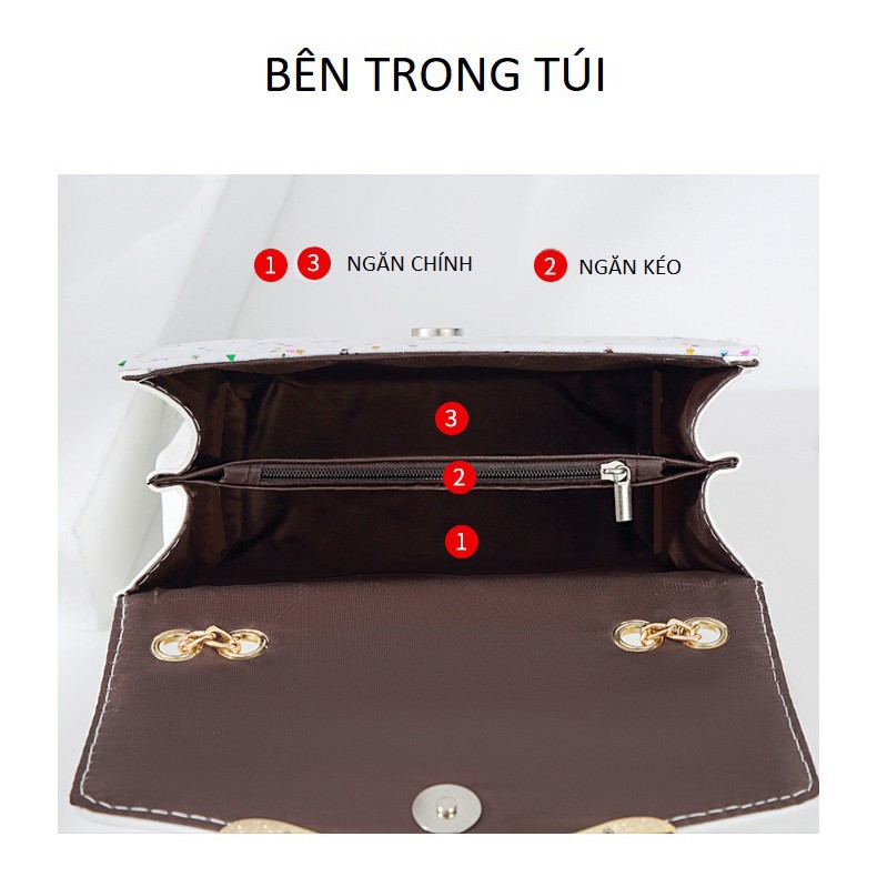 Túi Đeo Chéo T04 Khóa Ngỗng Màu Trắng