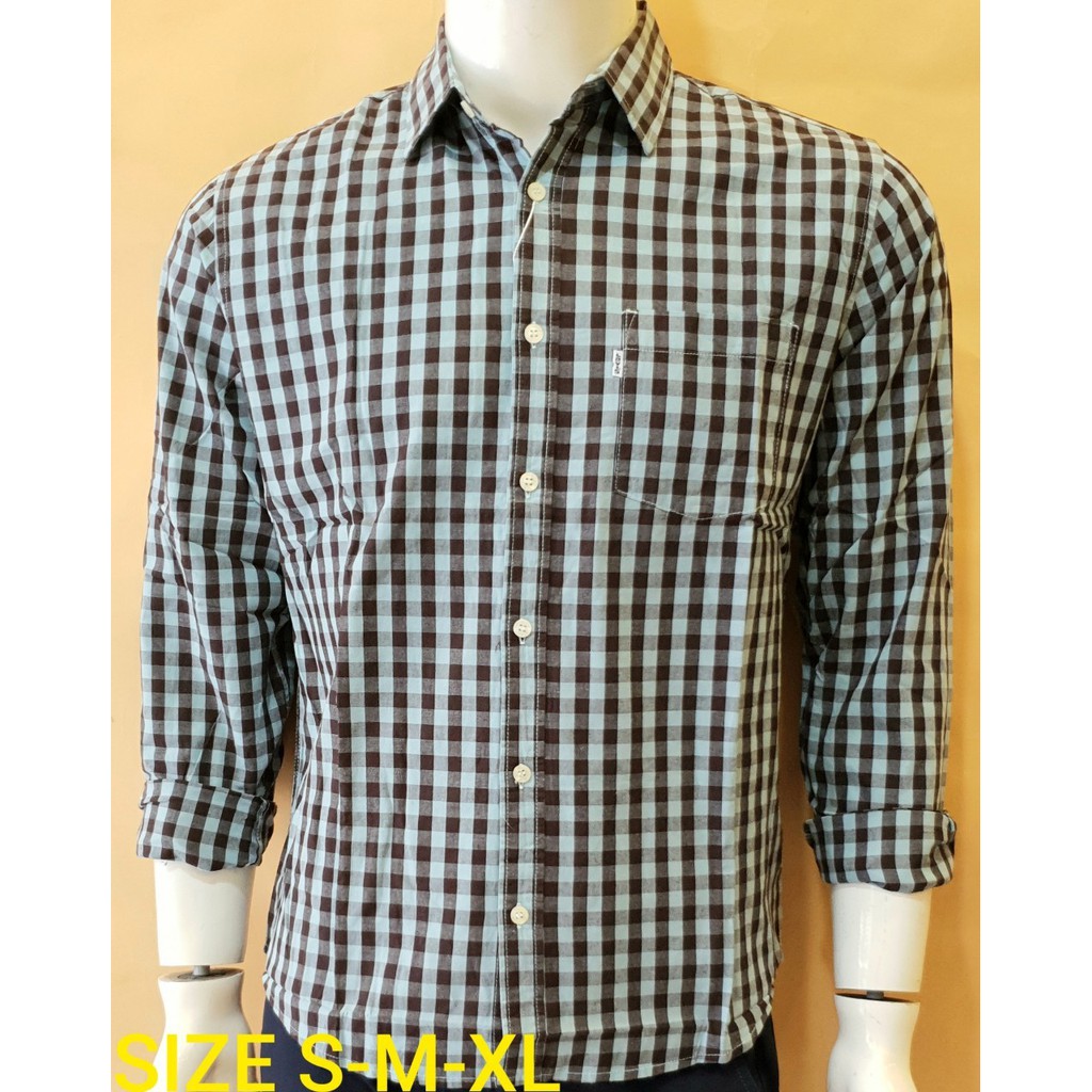 Áo sơ mi nam sọc caro nhỏ xanh | BigBuy360 - bigbuy360.vn